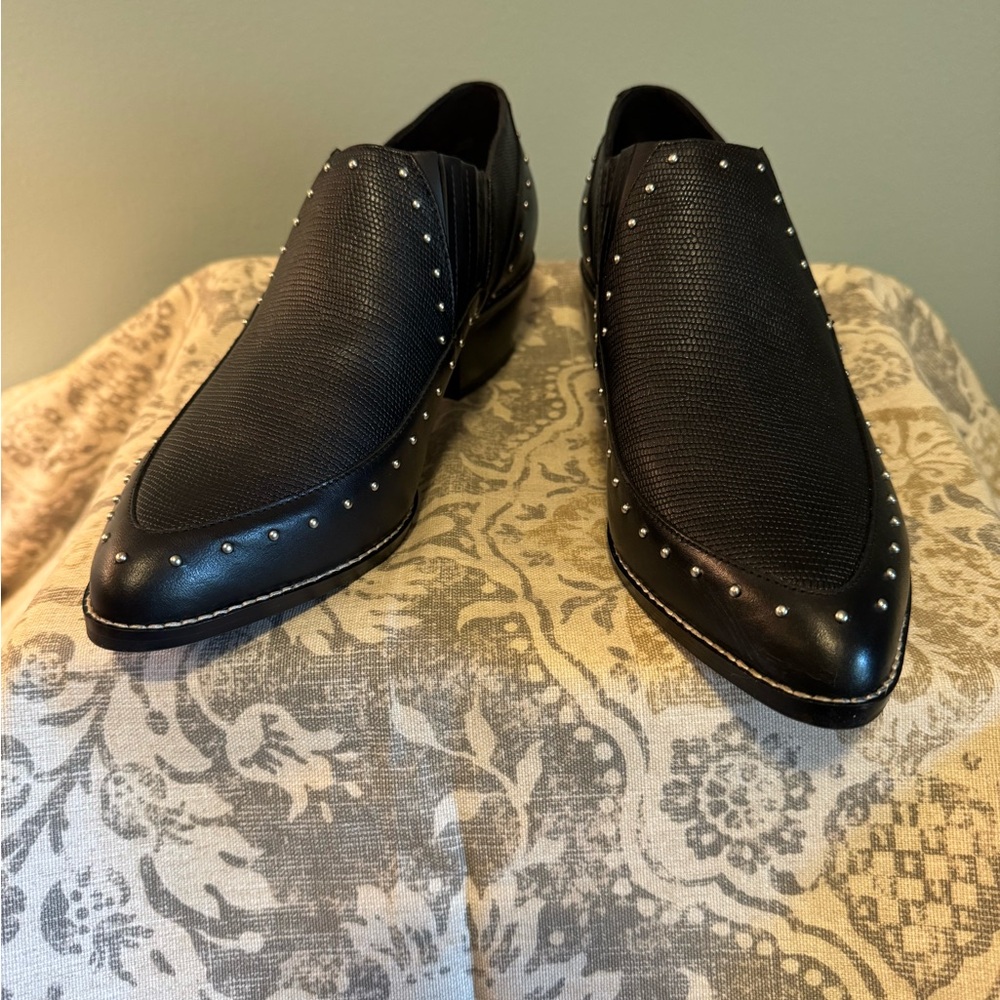 Crown Vintage Black Studded Ankle Boots